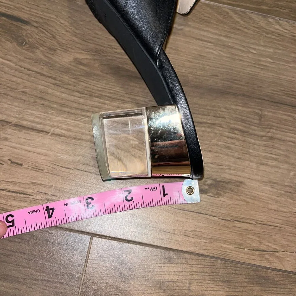 NWT AnTHROPOLOGIE Jon Josef Danger Black Leather Open Toe Mules 6